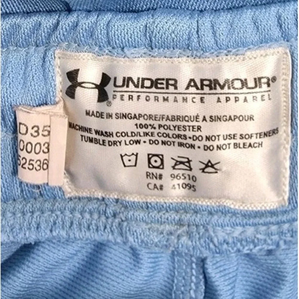 Under Armour Mens Basketball Shorts Blue Striped Athletic Gym VBOD353 Size LG